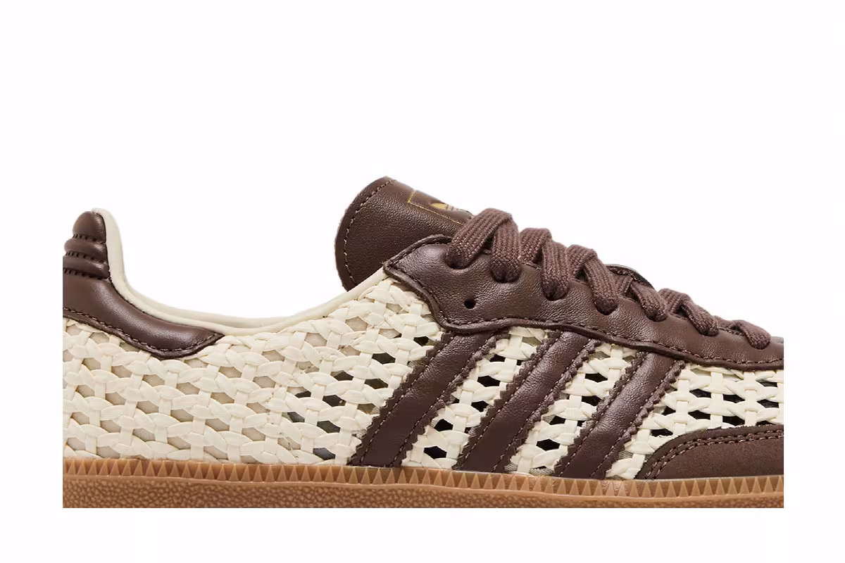 adidas Women's Samba OG Cream White Earth Strata Gold Metallic, view 3