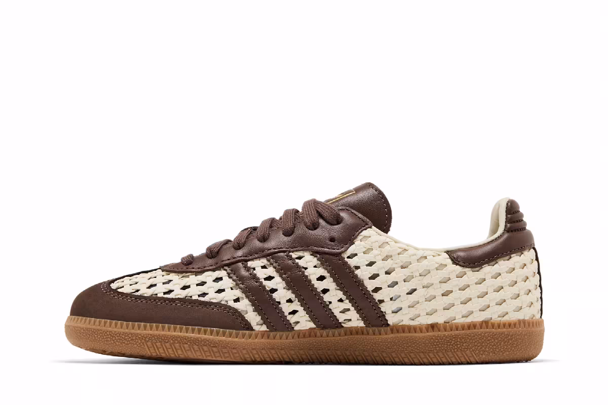 adidas Women's Samba OG Cream White Earth Strata Gold Metallic, view 4