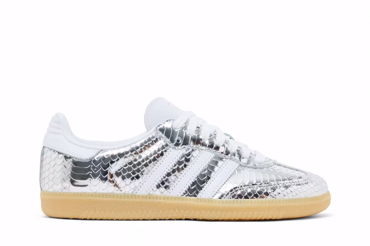 adidas Women's Samba OG Silver White Gum, view 2