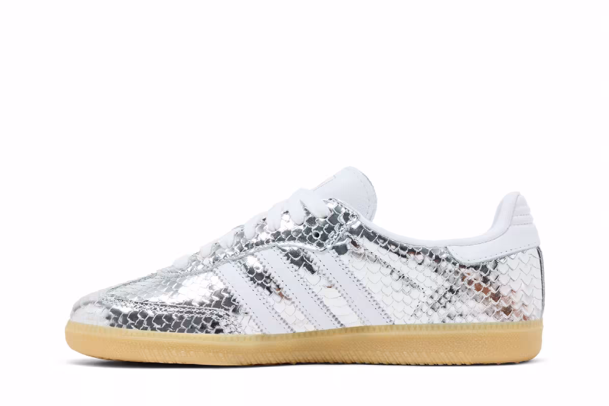adidas Women's Samba OG Silver White Gum, view 4