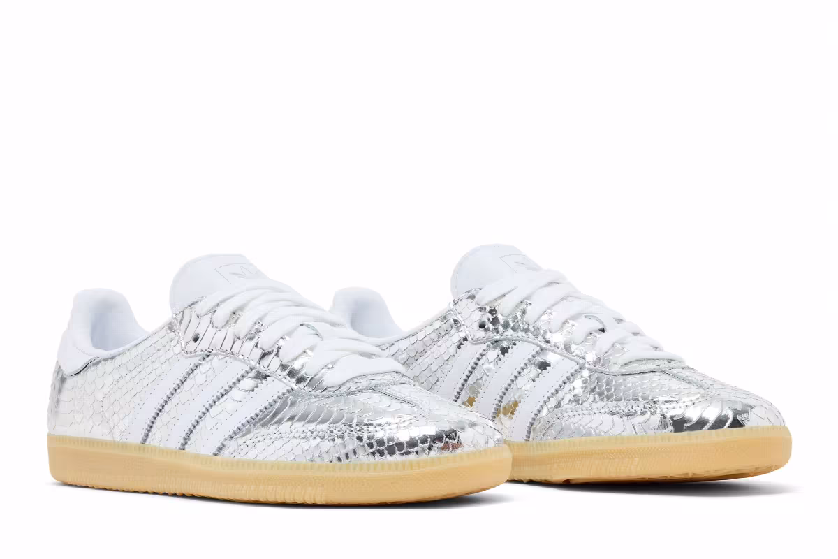 adidas Women's Samba OG Silver White Gum, view 9