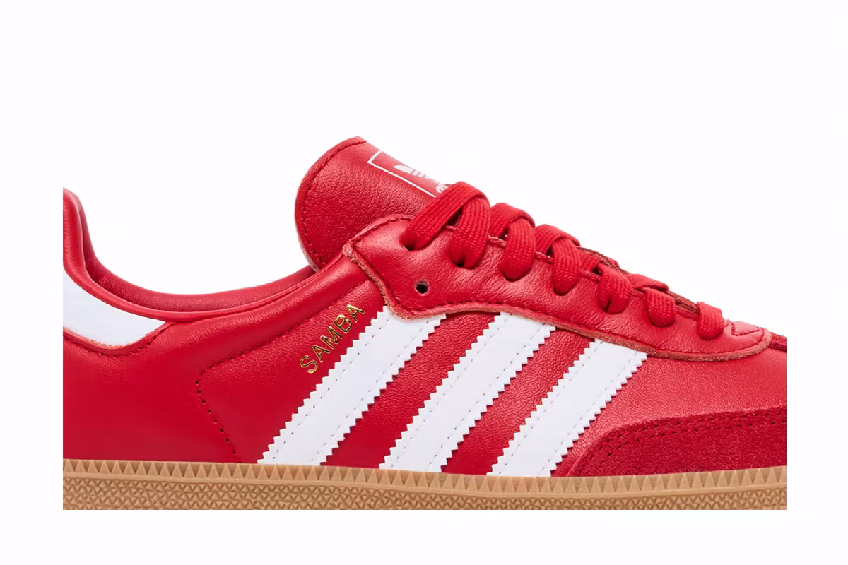 adidas Women's Samba OG Better Scarlet White Gold, view 3