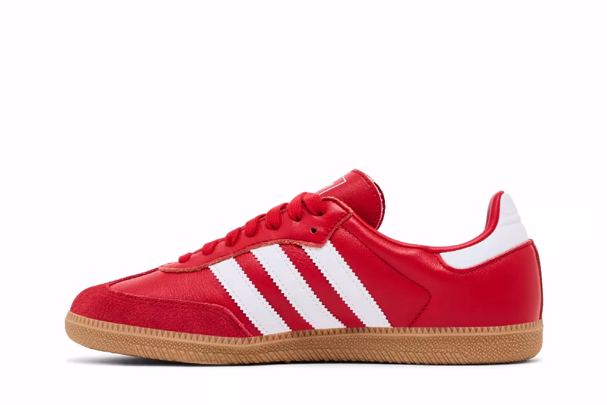 adidas Women's Samba OG Better Scarlet White Gold, view 4