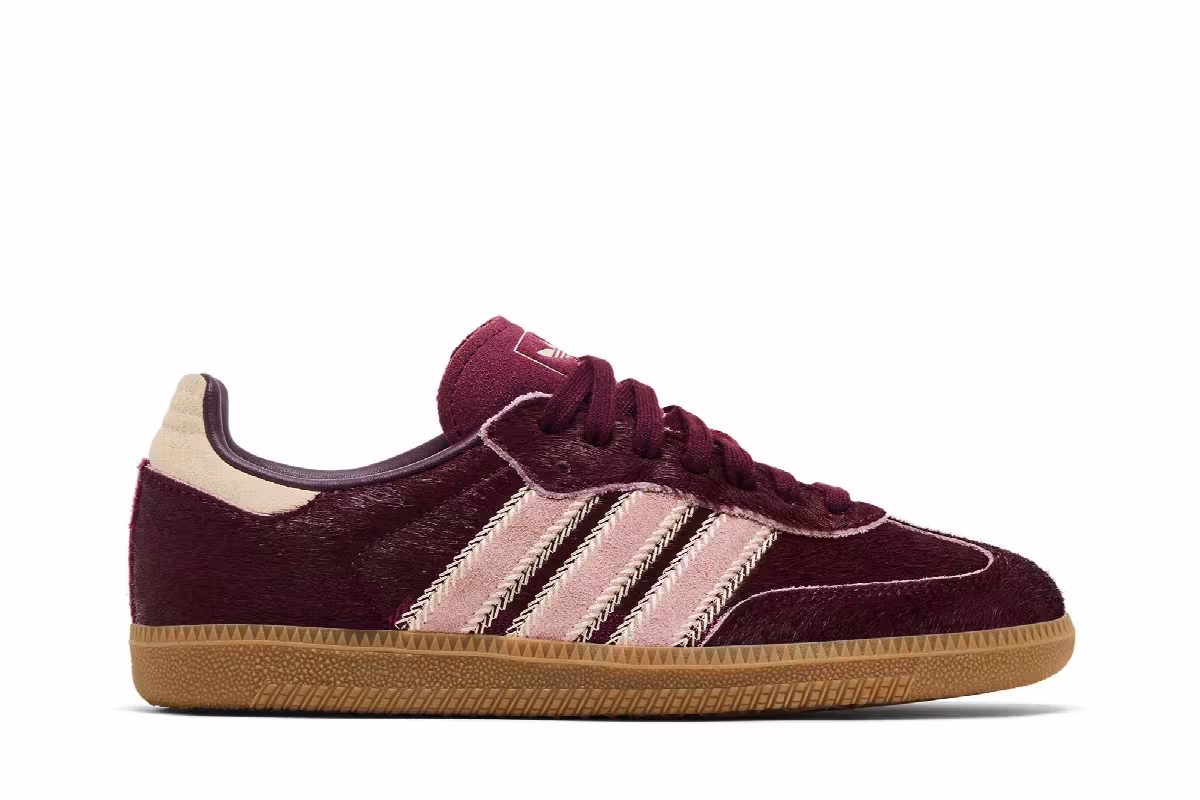 adidas Women's Samba OG Pony Hair Pack - Maroon, view 2