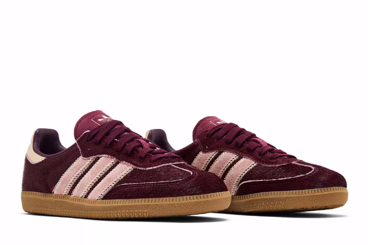 adidas Women's Samba OG Pony Hair Pack - Maroon, view 9