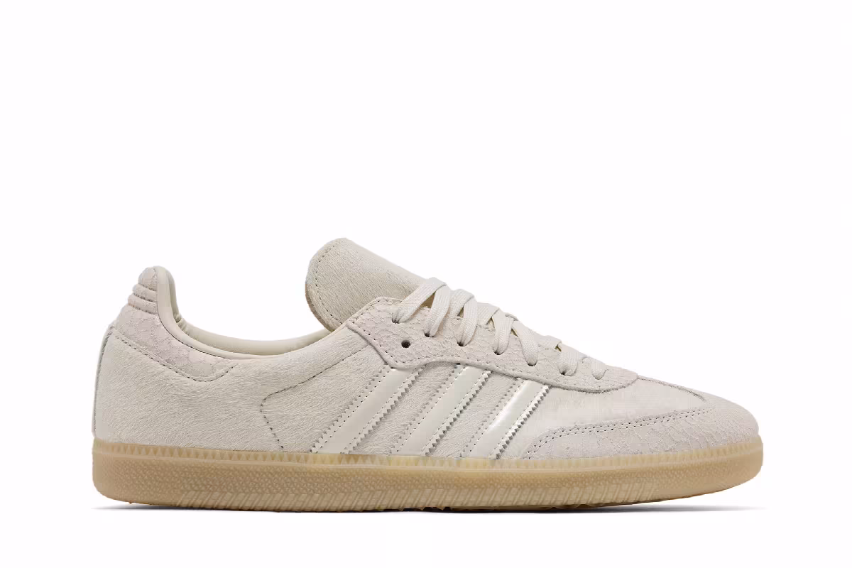 adidas Women's Samba OG Off White Crystal Linen, view 2