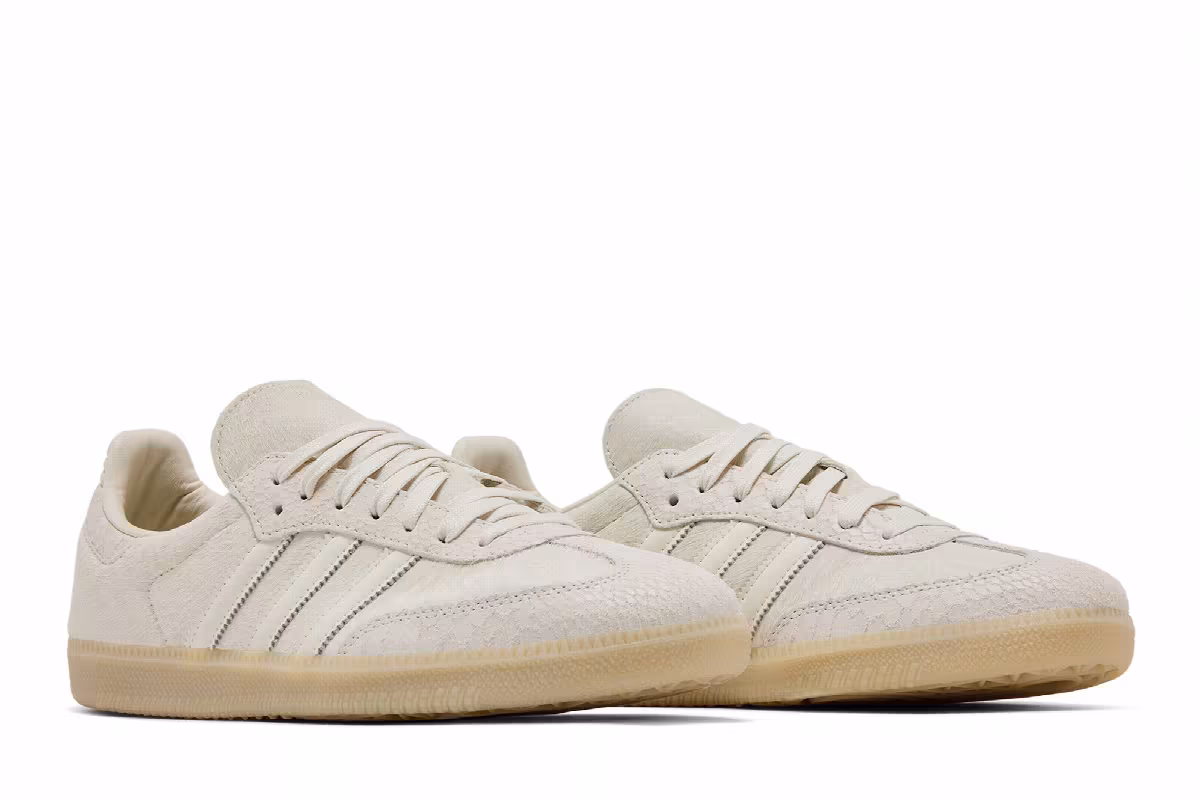 adidas Women's Samba OG Off White Crystal Linen, view 9