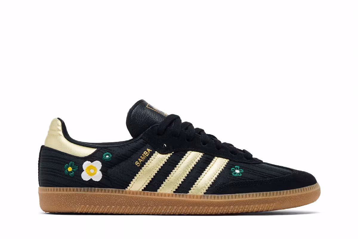 Liberty London x adidas Women's Samba OG Black Gold, view 2