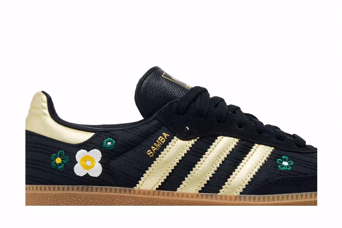 Liberty London x adidas Women's Samba OG Black Gold, view 3