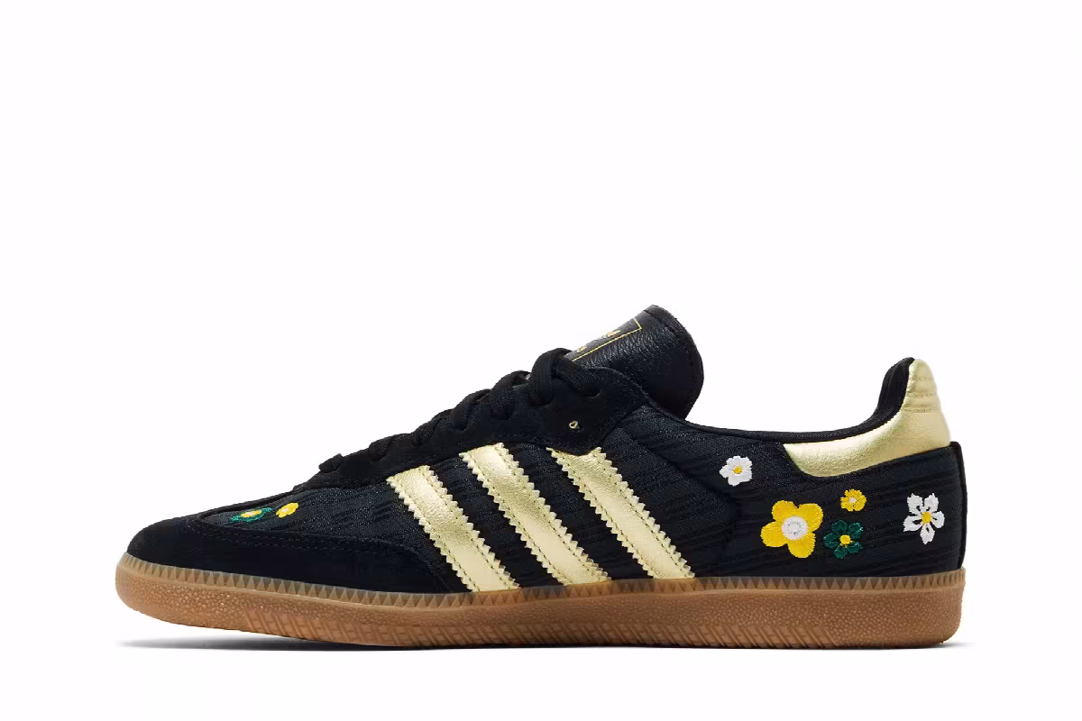 Liberty London x adidas Women's Samba OG Black Gold, view 4