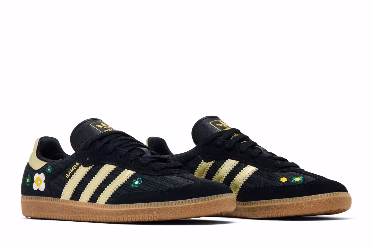 Liberty London x adidas Women's Samba OG Black Gold, view 9