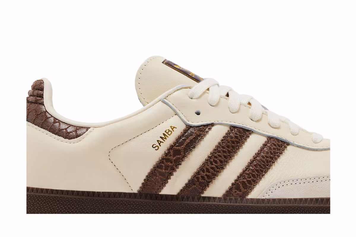 adidas Women's Samba OG Cream White Earth Strata Maroon, view 3
