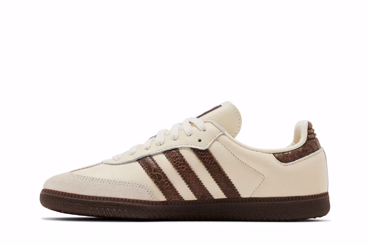 adidas Women's Samba OG Cream White Earth Strata Maroon, view 4