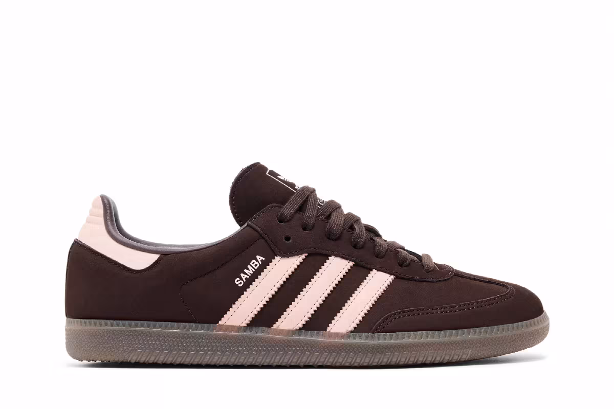 adidas Women's Samba OG Aurora Coffee Sandy Pink White, view 2