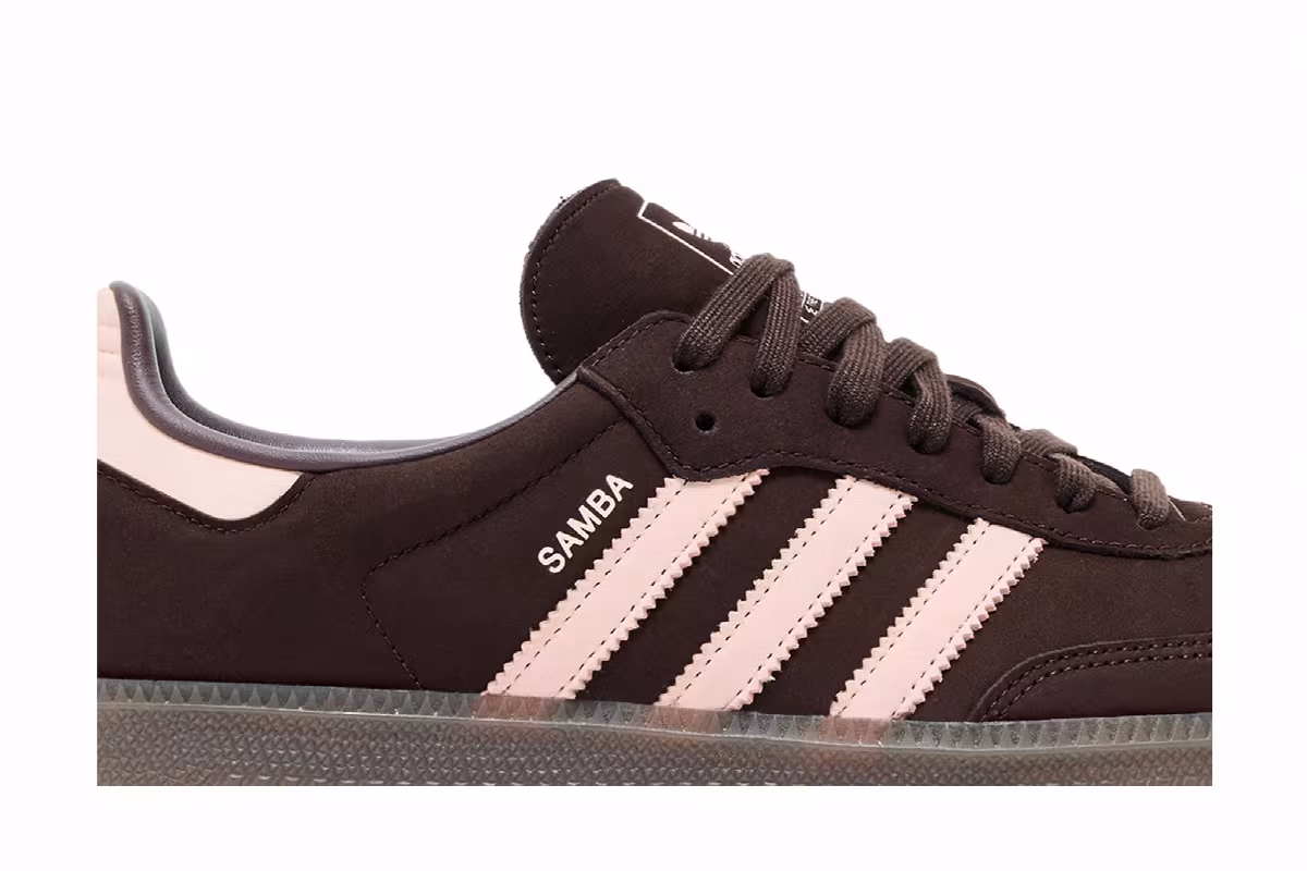 adidas Women's Samba OG Aurora Coffee Sandy Pink White, view 3
