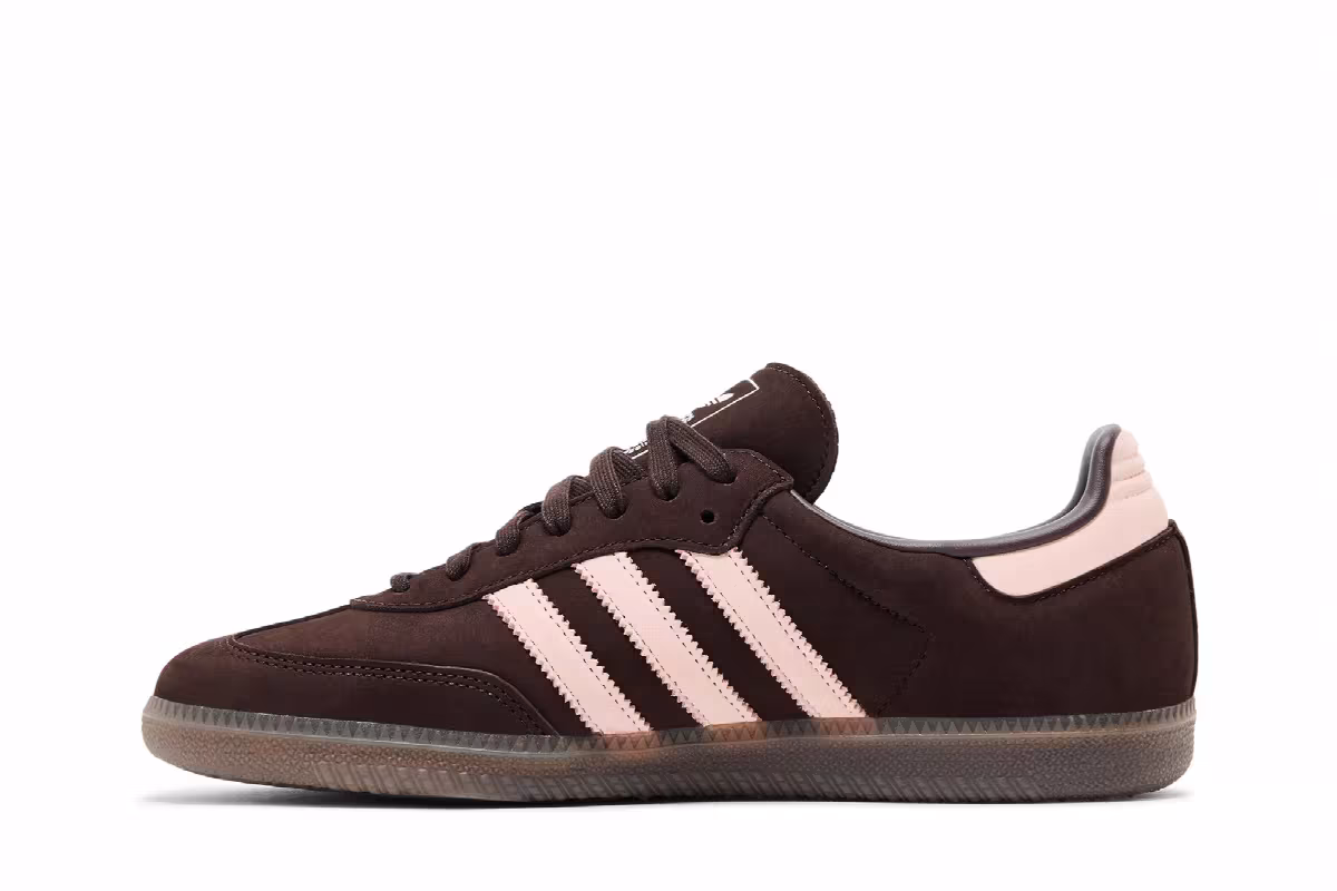 adidas Women's Samba OG Aurora Coffee Sandy Pink White, view 4