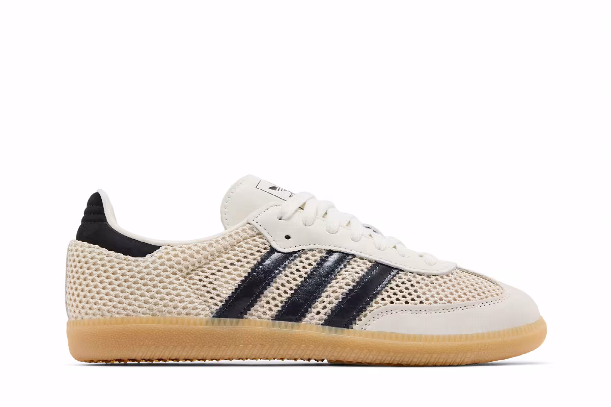 adidas Women's Samba OG Off White Carbon Gold, view 2