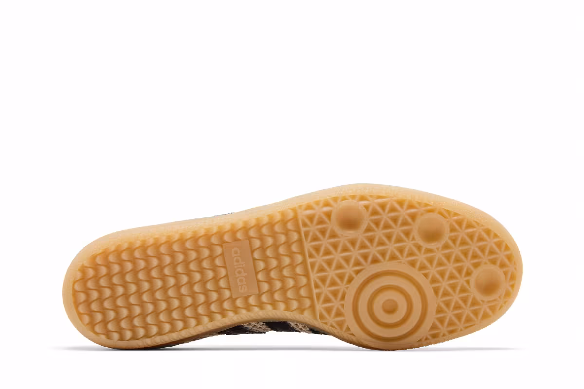 adidas Women's Samba OG Off White Carbon Gold, view 5