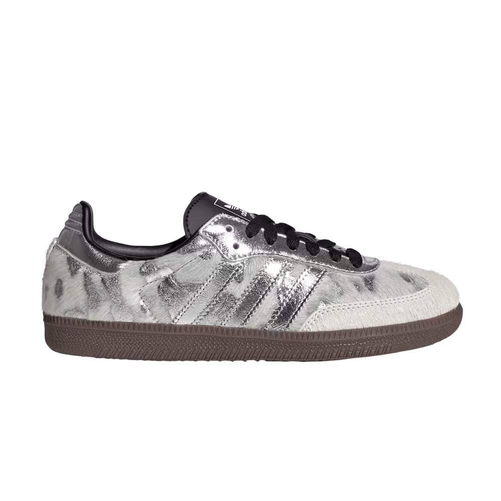 adidas Women's Samba OG Cream White Silver Metallic Black