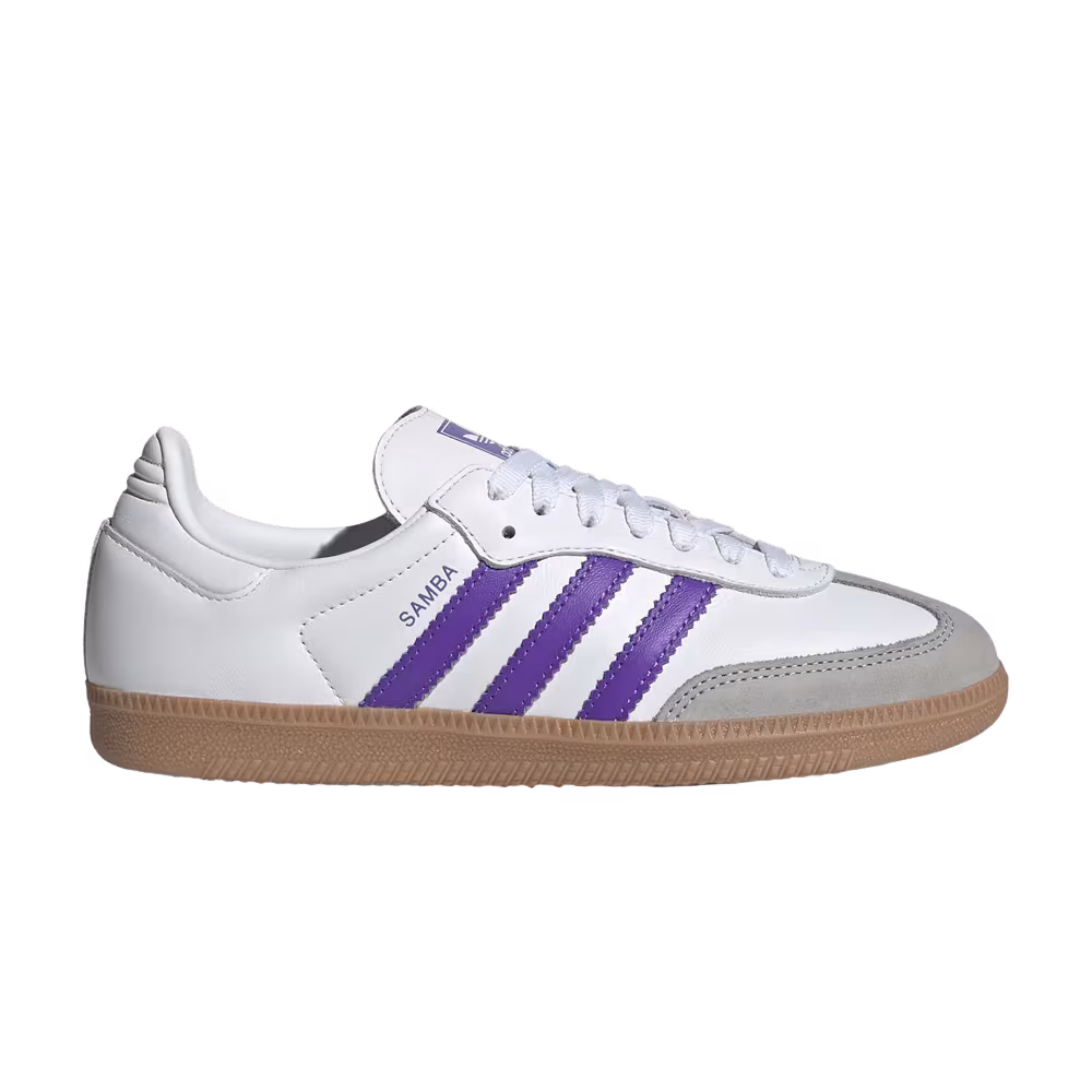 adidas Women's Samba OG White Purple Rush Grey
