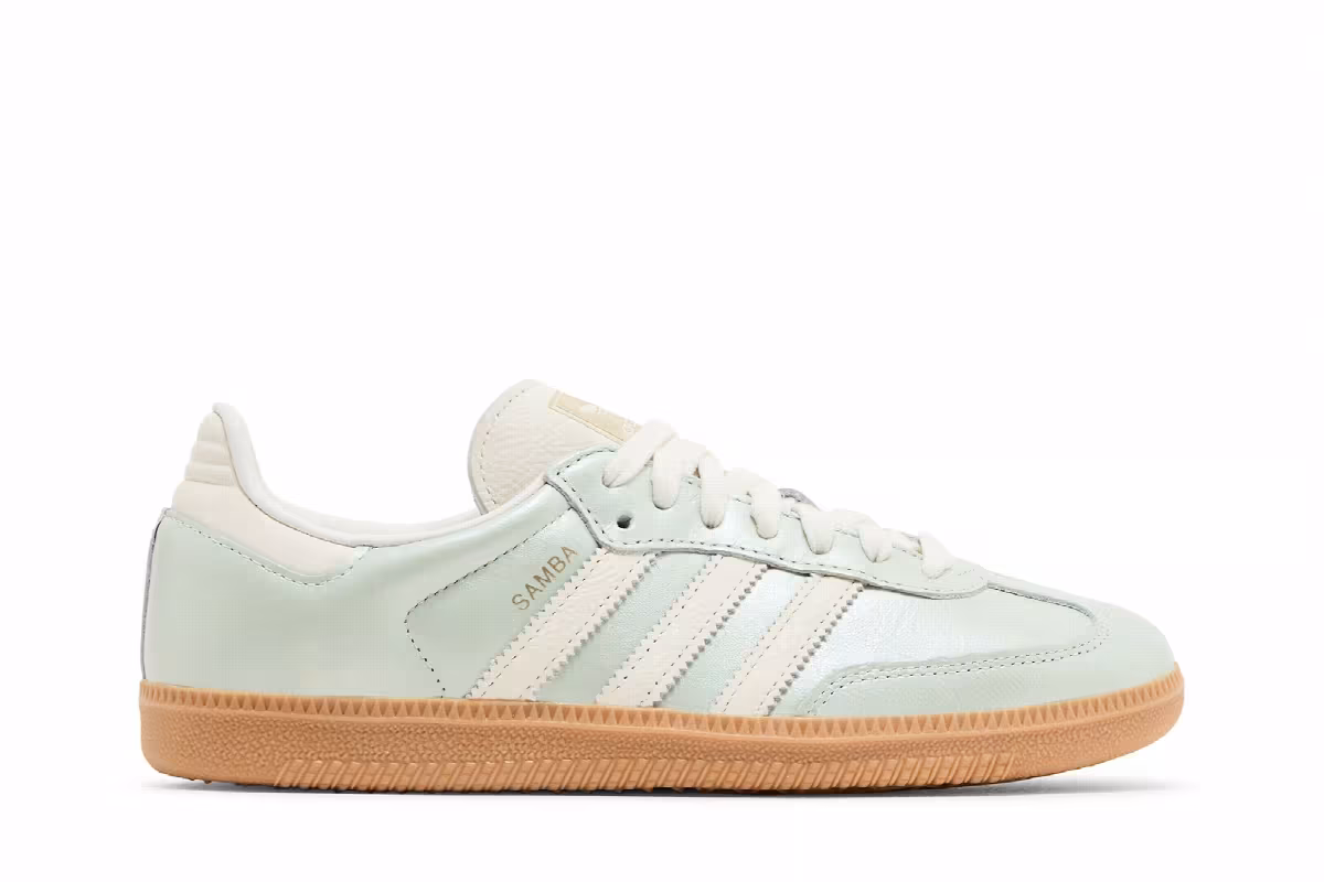 adidas Women's Samba OG Linen Green Metallic, view 2