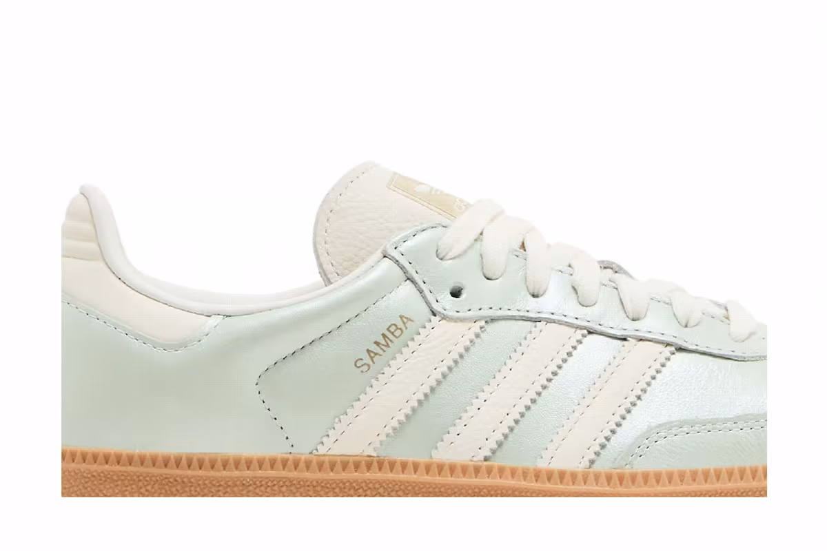adidas Women's Samba OG Linen Green Metallic, view 3