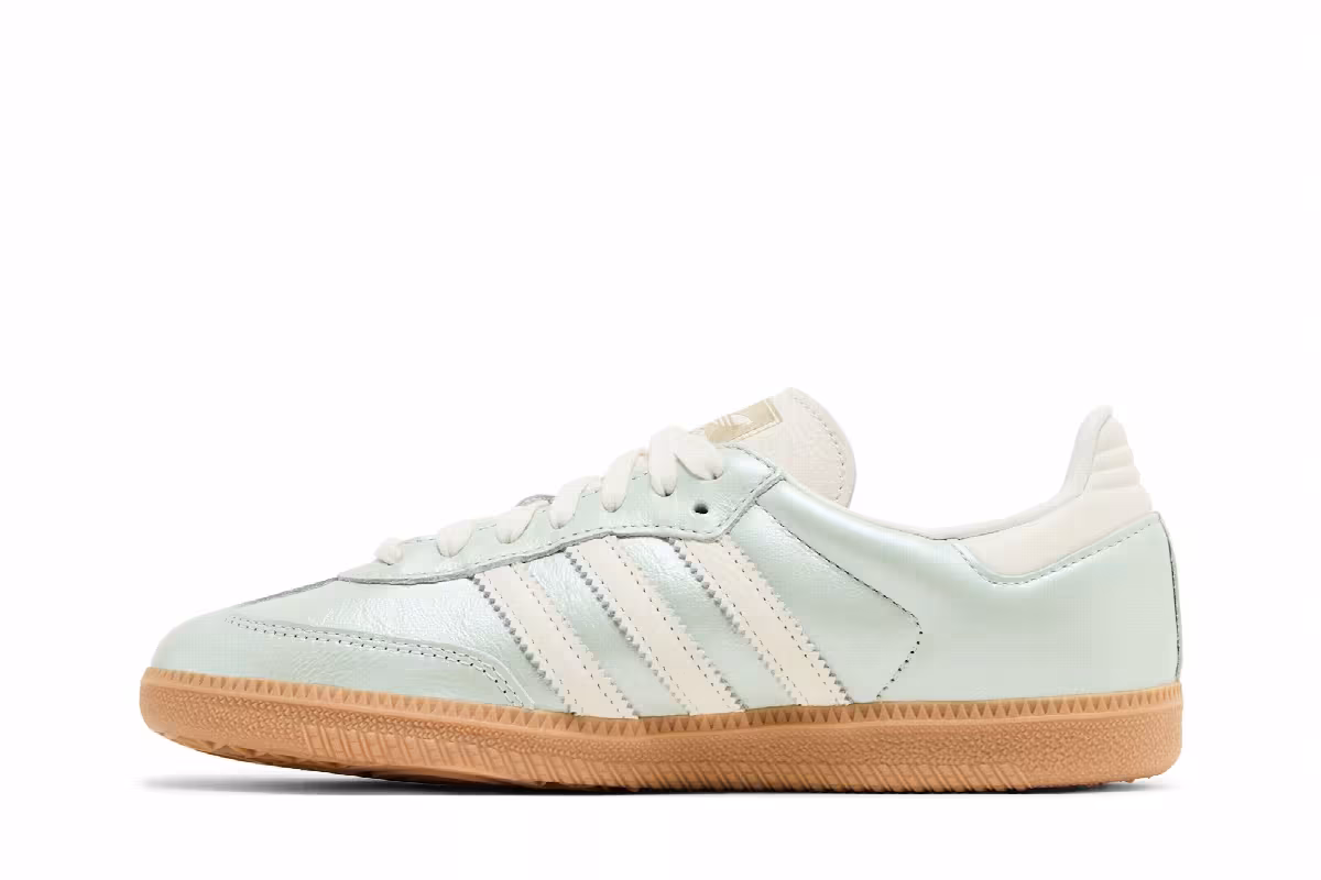 adidas Women's Samba OG Linen Green Metallic, view 4