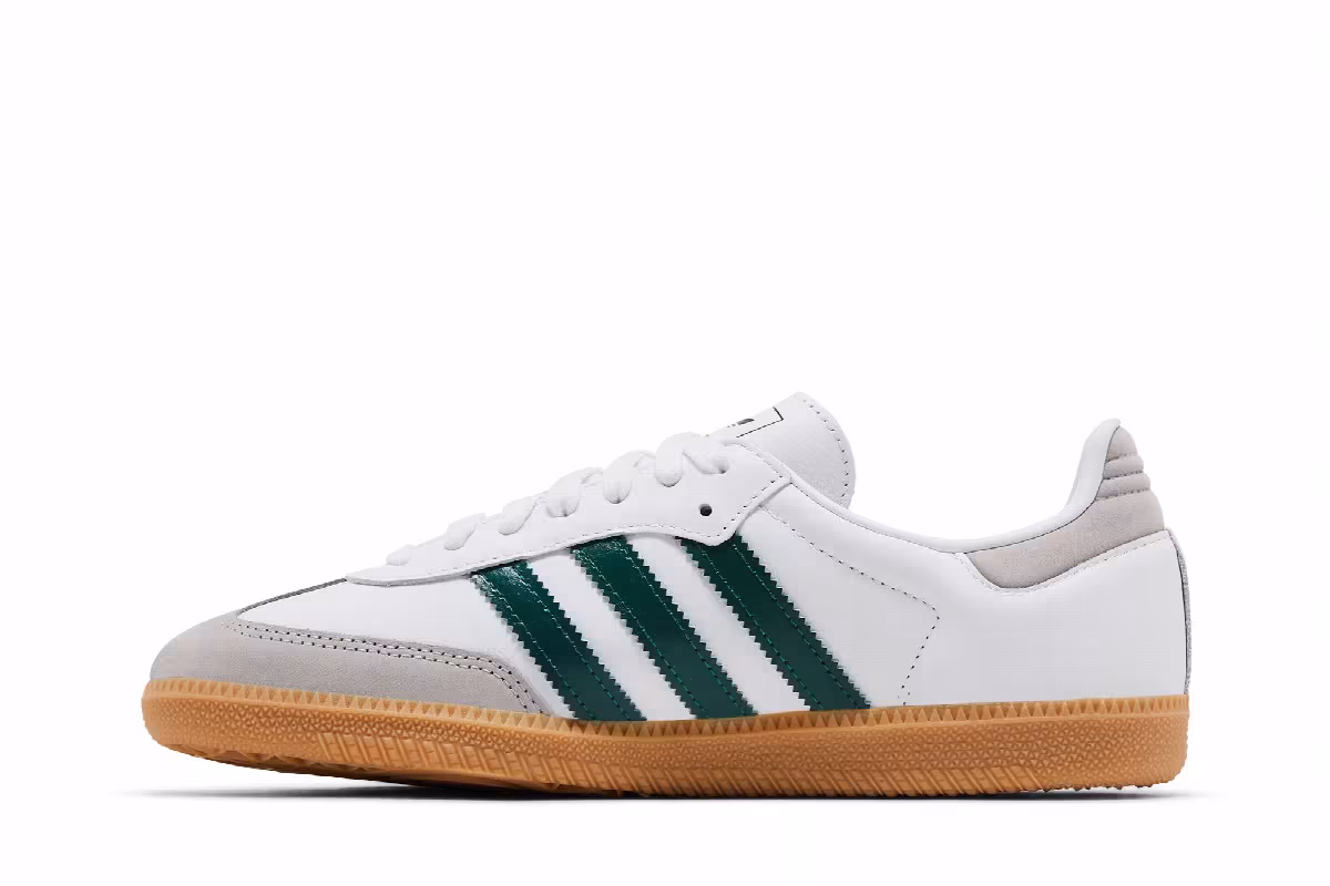 adidas Women's Samba OG White Collegiate Green Gum, view 4