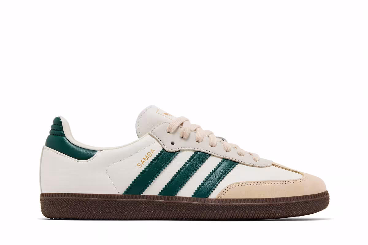 adidas Women's Samba OG Off White Collegiate Green, view 2