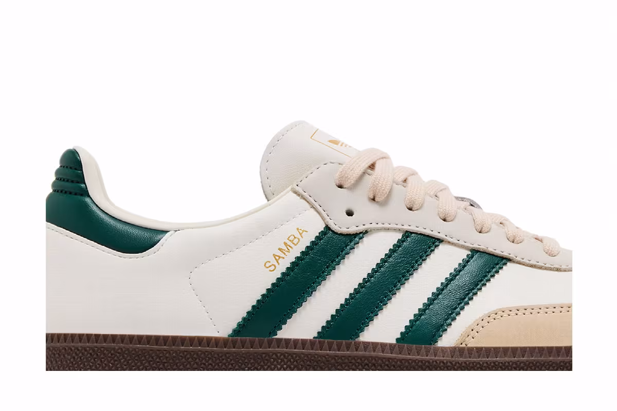 adidas Women's Samba OG Off White Collegiate Green, view 3