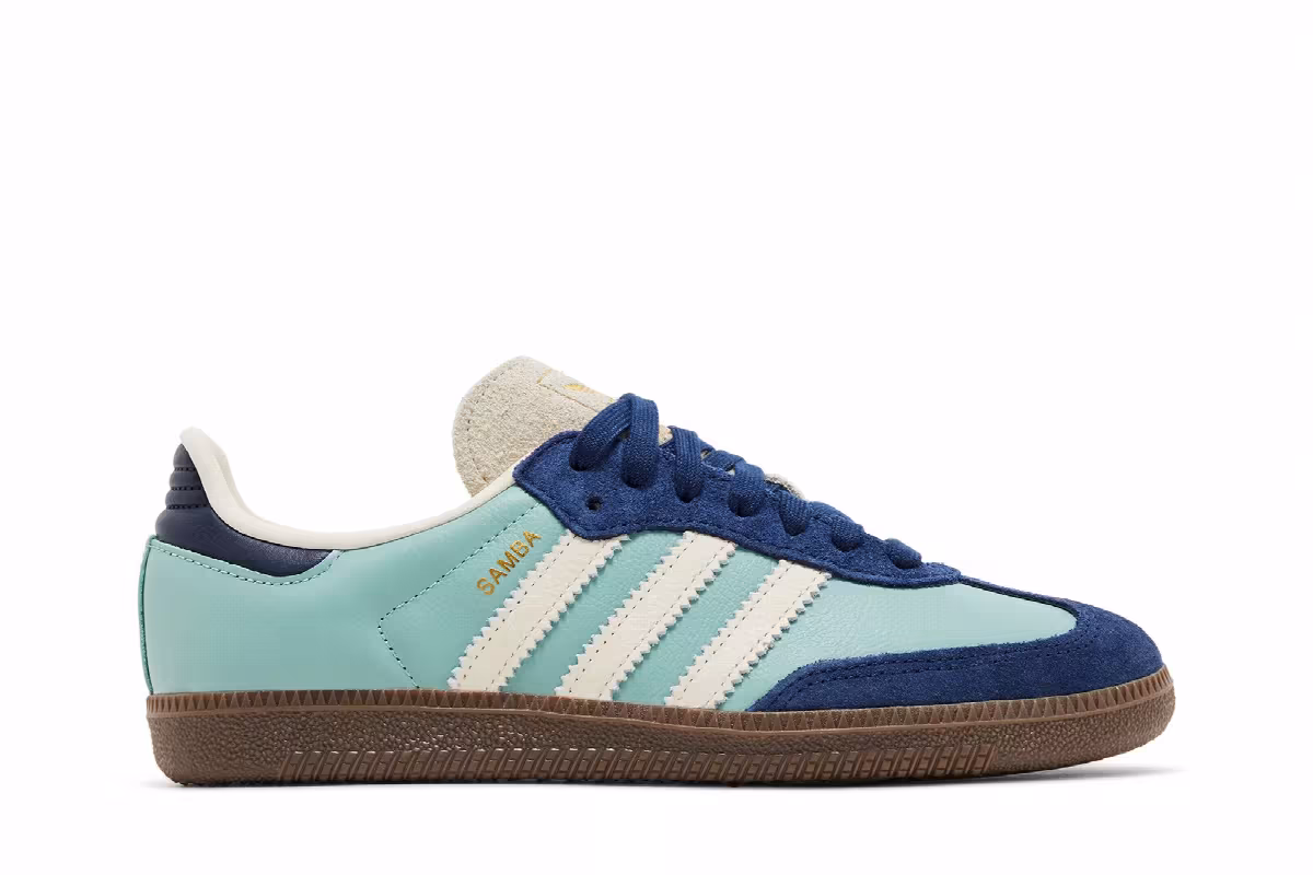adidas Women's Samba OG Hazy Green Indigo, view 2