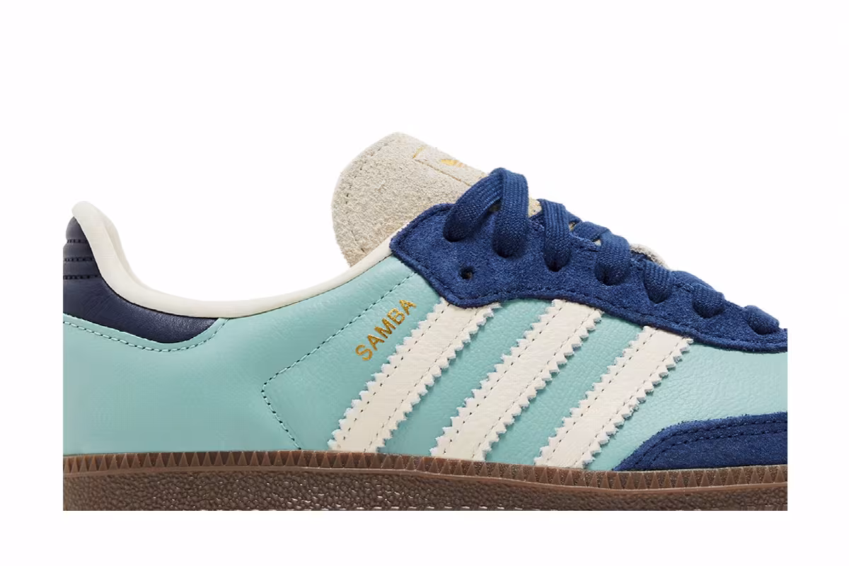 adidas Women's Samba OG Hazy Green Indigo, view 3
