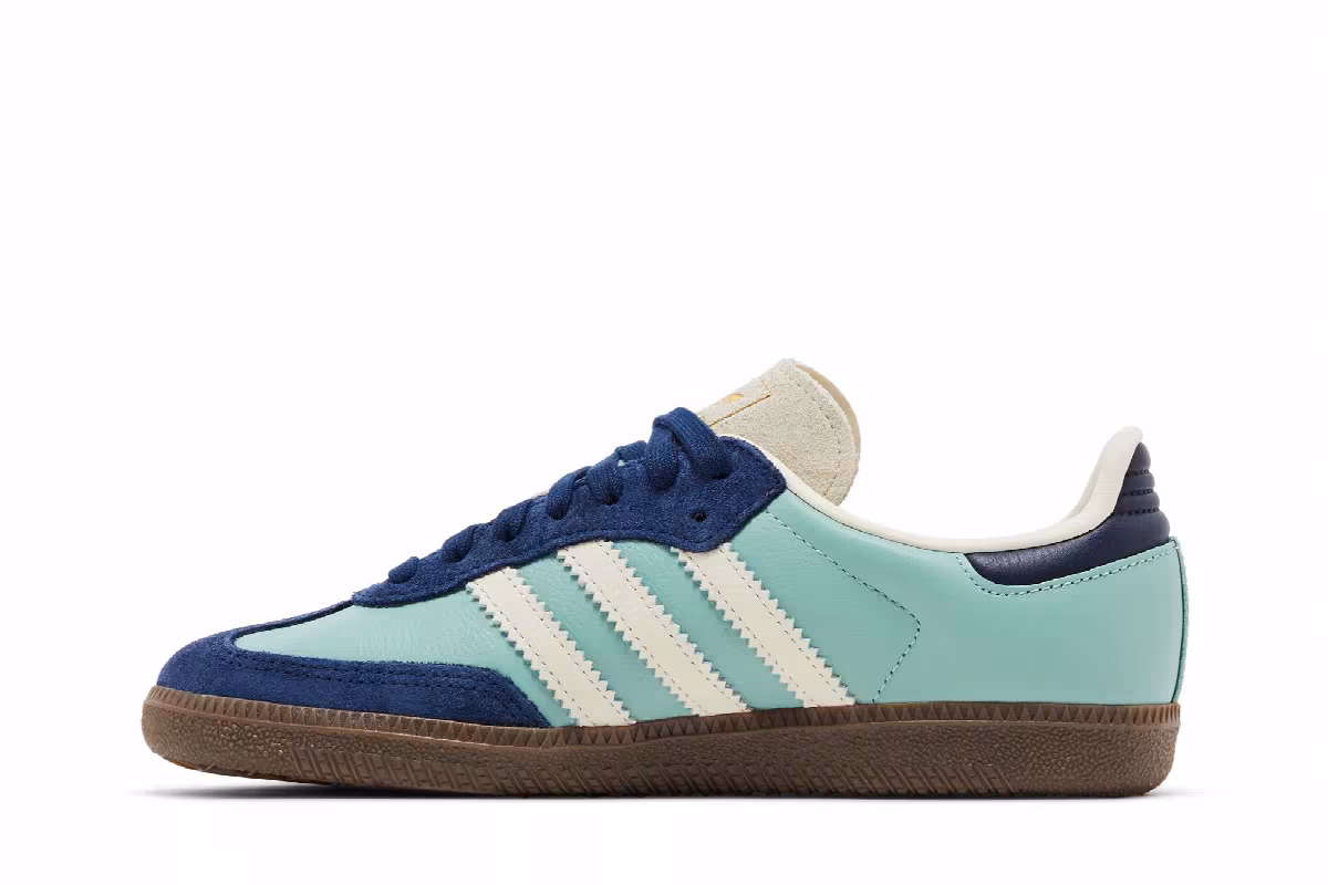adidas Women's Samba OG Hazy Green Indigo, view 4