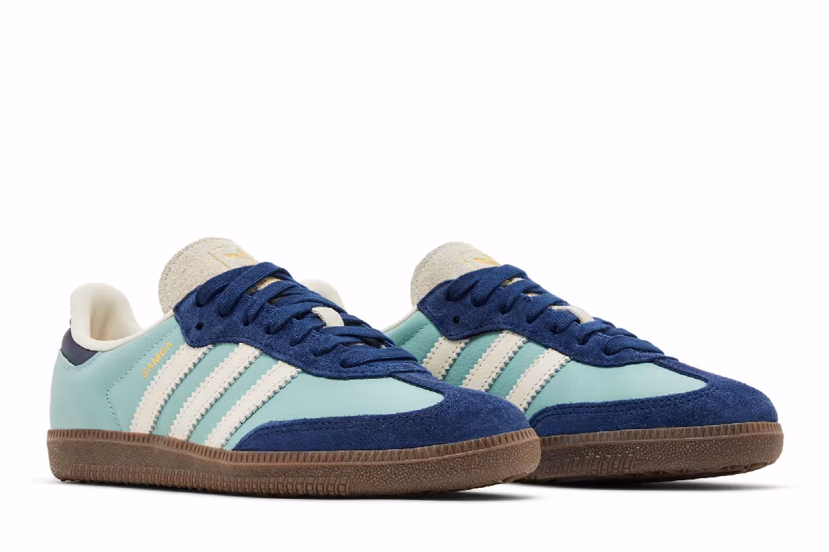 adidas Women's Samba OG Hazy Green Indigo, view 9
