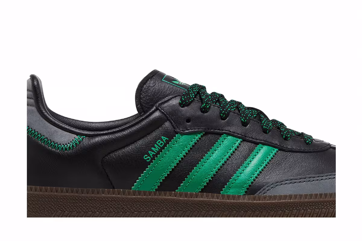 adidas Women's Samba OG Black Green, view 3