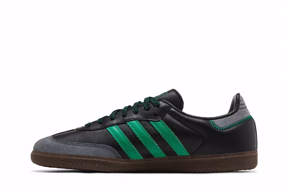 adidas Women's Samba OG Black Green, view 4