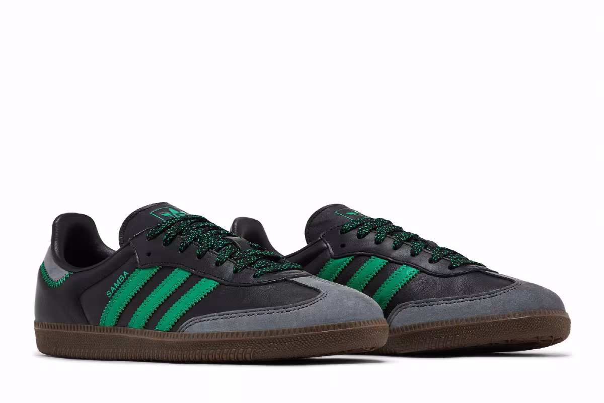adidas Women's Samba OG Black Green, view 9