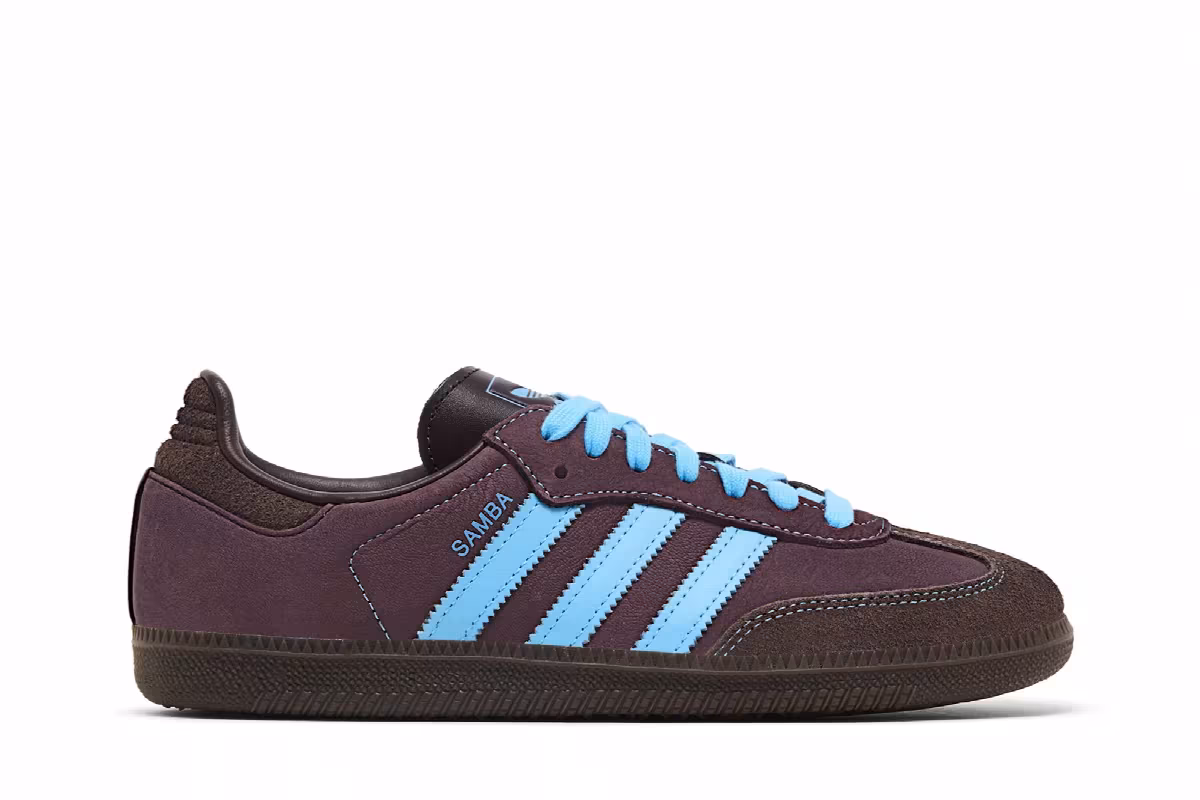 adidas Women's Samba OG Shadow Brown Sky Rush, view 2