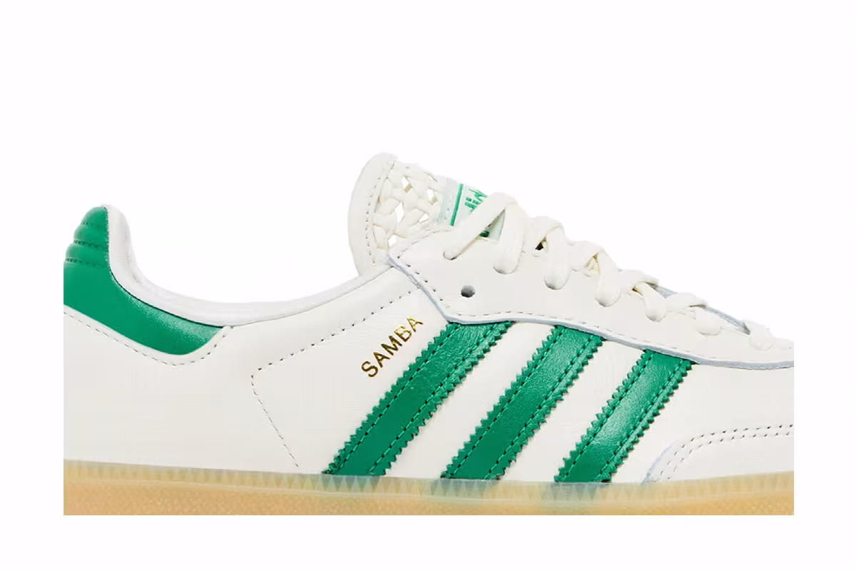 adidas Women's Samba OG Off White Green Gold, view 3