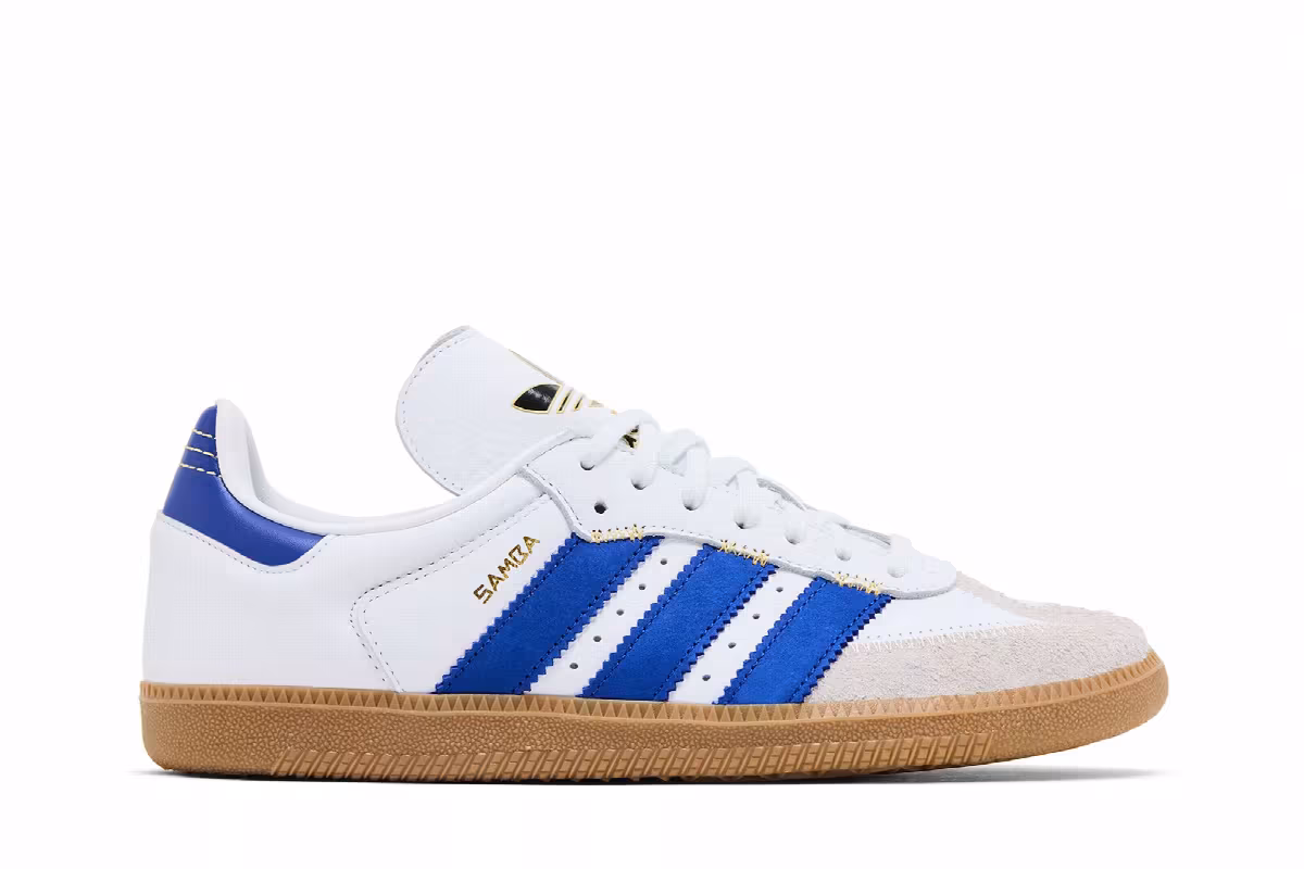 adidas Women's Samba OG Oversized Logo - White Semi Lucid Blue, view 2
