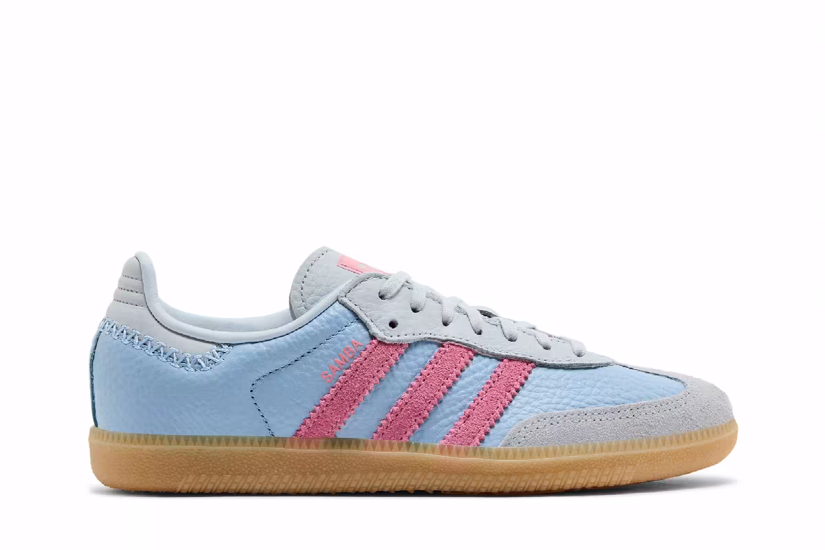 adidas Samba J Blue Pink, view 2