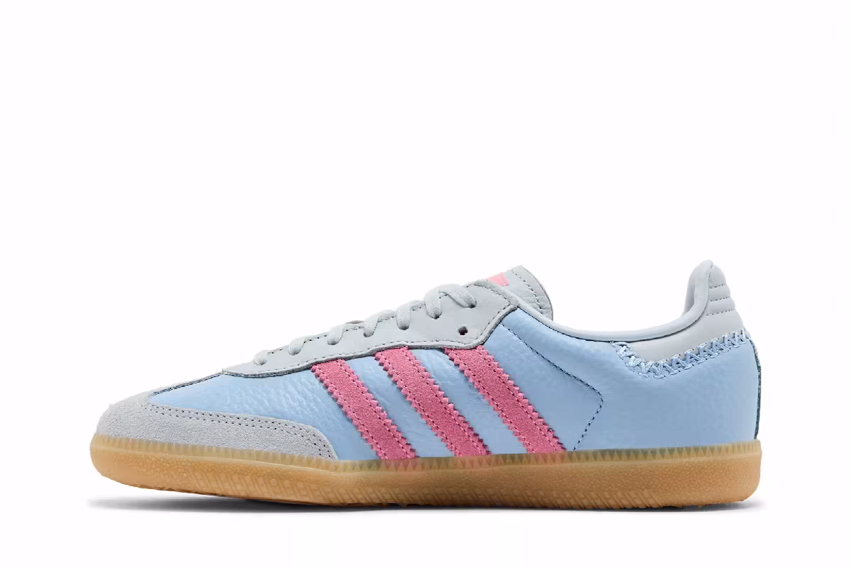 adidas Samba J Blue Pink, view 4