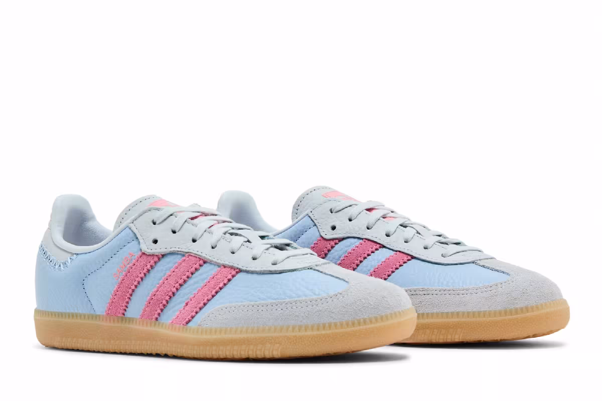adidas Samba J Blue Pink, view 9