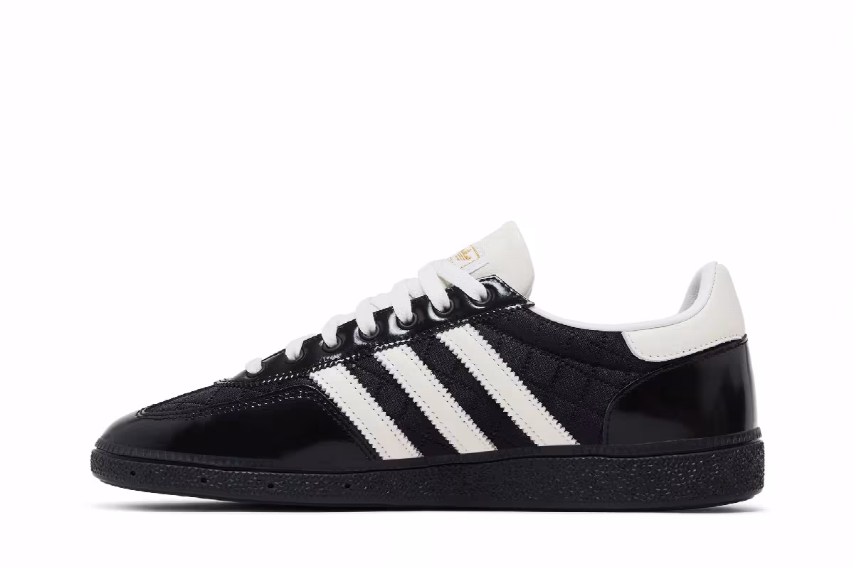 The Blue Trio x adidas Handball Spezial Black White, view 4