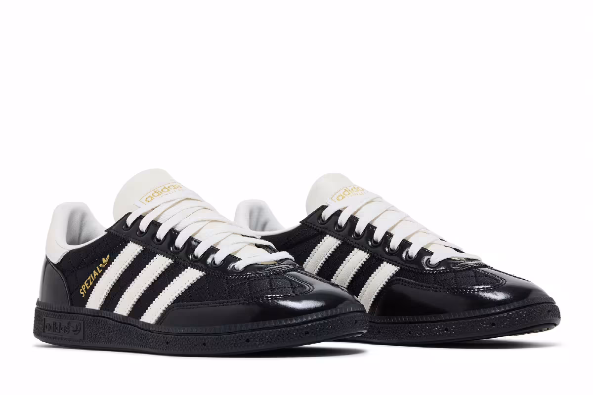 The Blue Trio x adidas Handball Spezial Black White, view 9