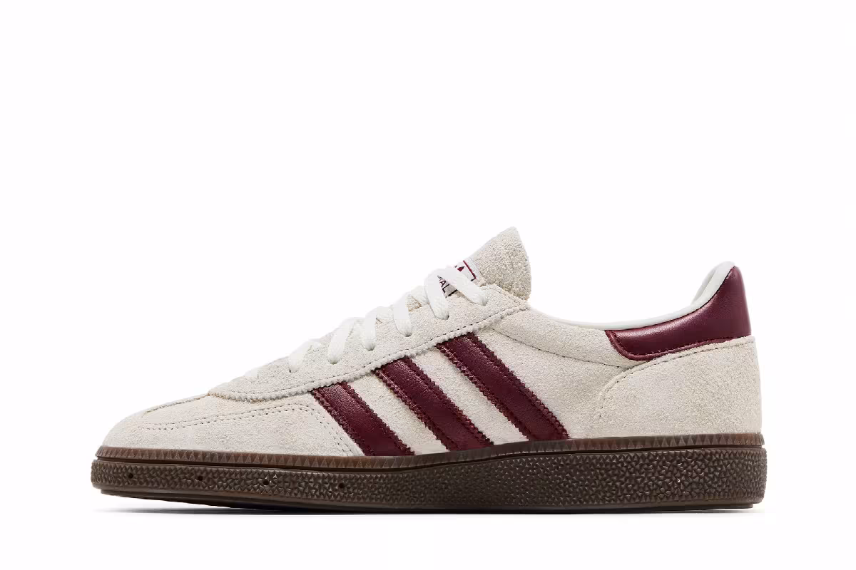 adidas Women's Handball Spezial Off White Collegiate Burgundy, view 4