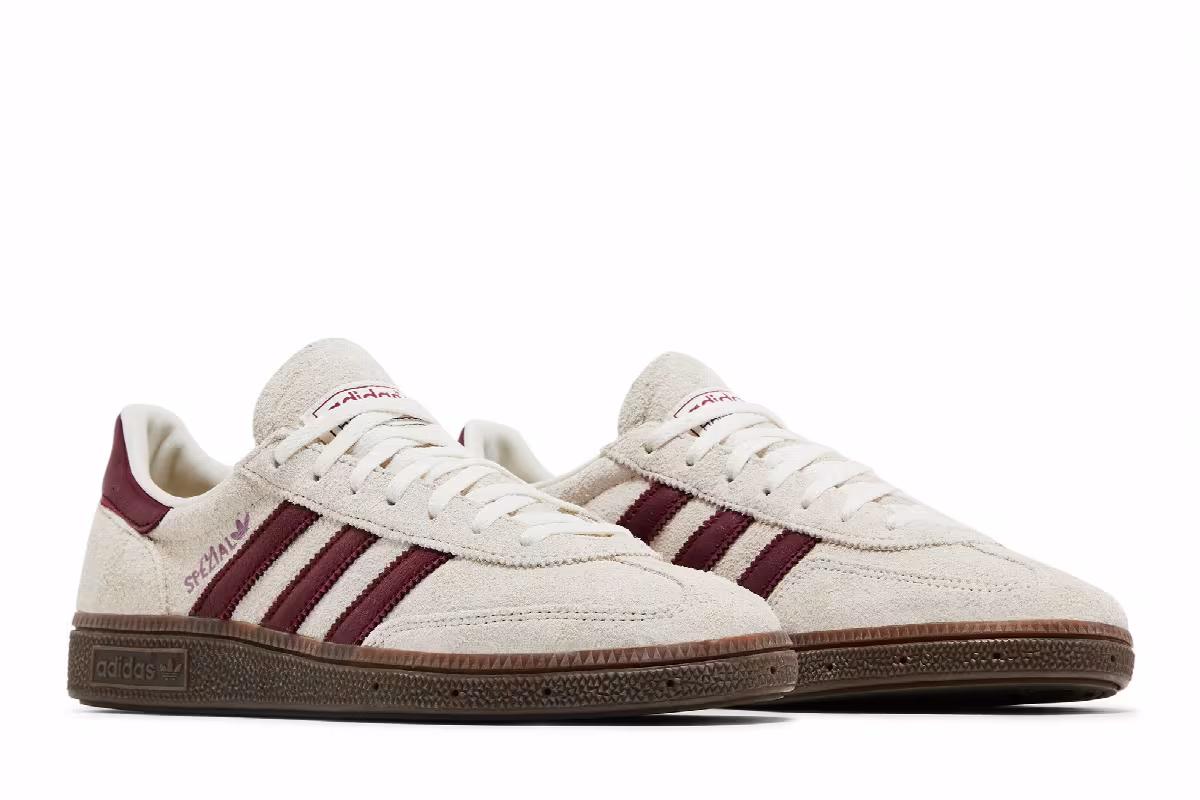 adidas Women's Handball Spezial Off White Collegiate Burgundy, view 9