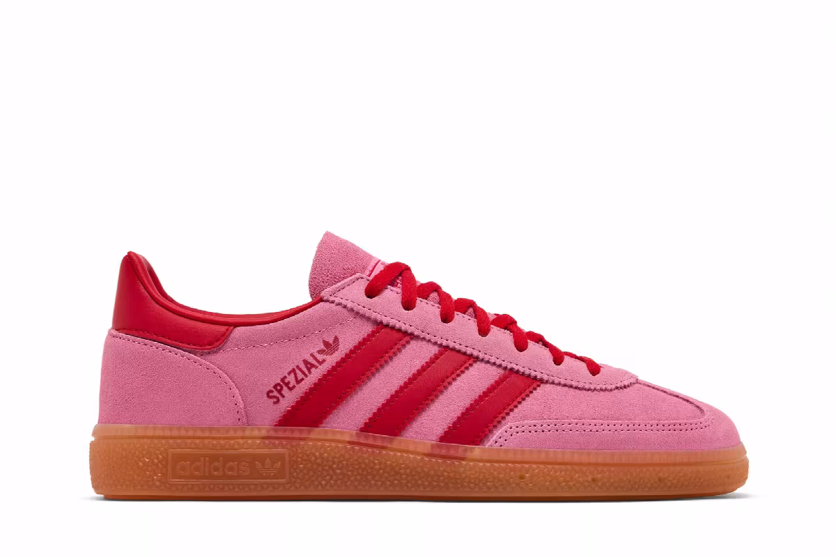 adidas Women's Handball Spezial Semi Pink Glow Better Scarlet, view 2