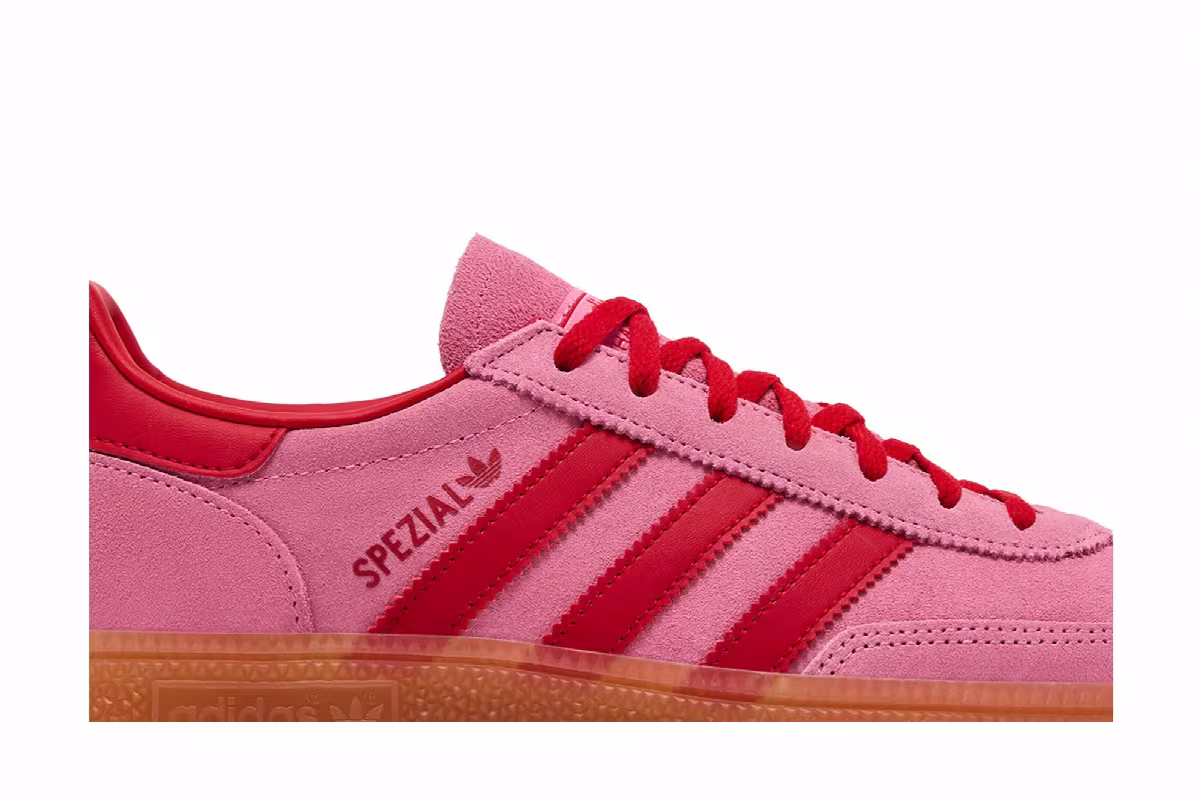adidas Women's Handball Spezial Semi Pink Glow Better Scarlet, view 3