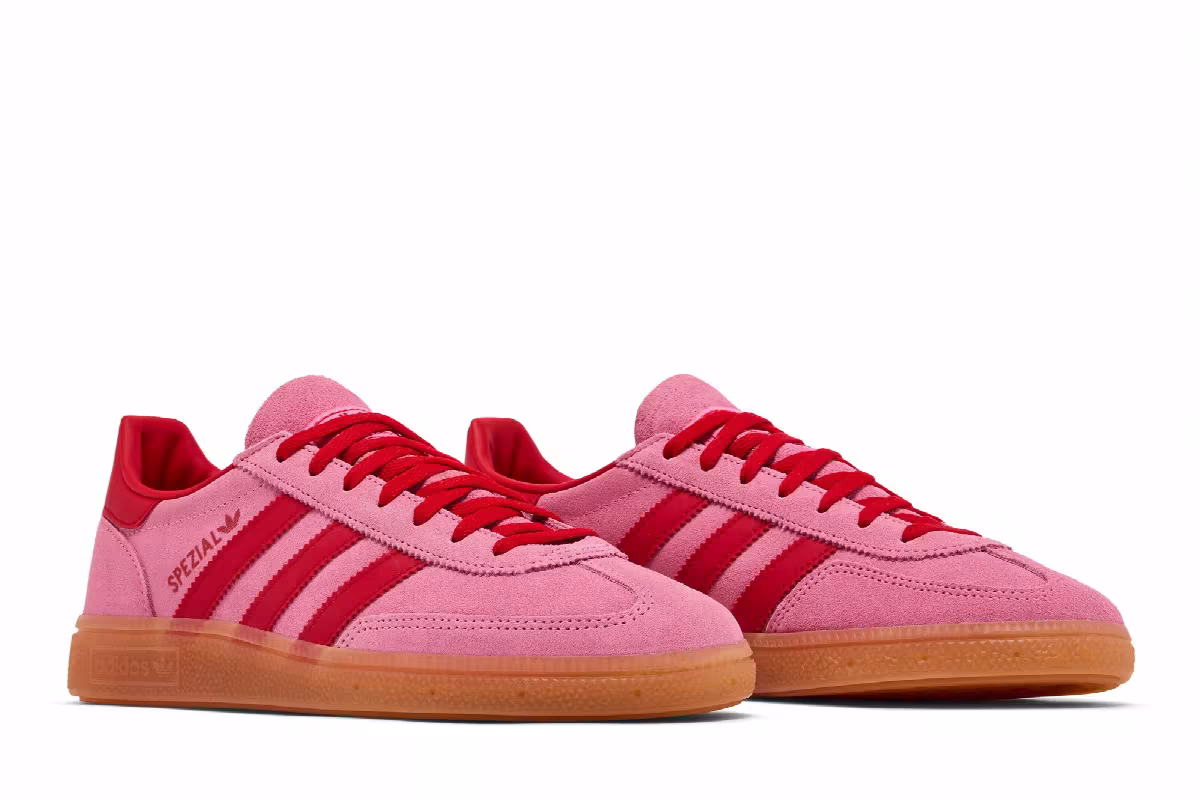 adidas Women's Handball Spezial Semi Pink Glow Better Scarlet, view 9